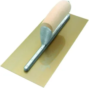 MARSHALLTOWN PermaShape Finishing Trowel, 16 x 5 Inch Flat Golden Stainless Steel Concrete Tool, Made in the USA, 165GSFP