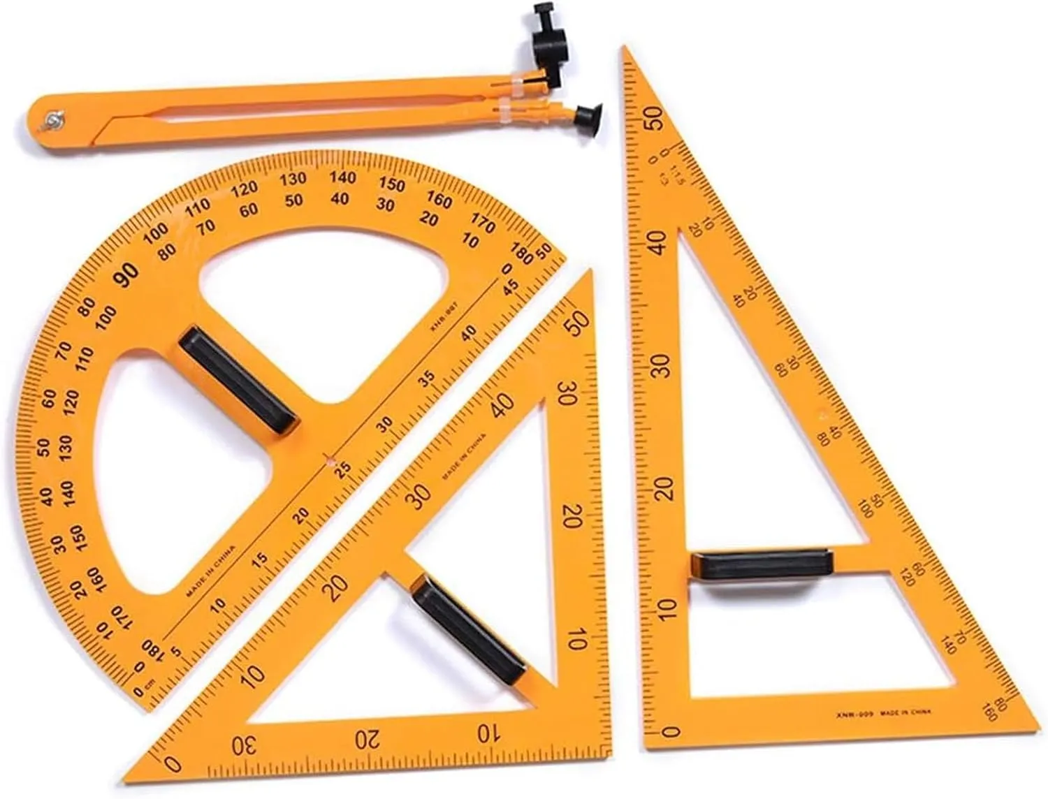 Math Ruler Magnetic Classroom Math Geometry Tool Set Enhances Classroom Learning, Easily Mounts to Blackboard Protractor Measuring Ruler Triangle Ruler (5pc)