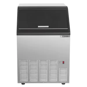 Maxx Ice Self-Contained 125lb Ice Maker, Air Cooled, Stainless Steel and Black Trim with 35lbs Ice Storage Capacity