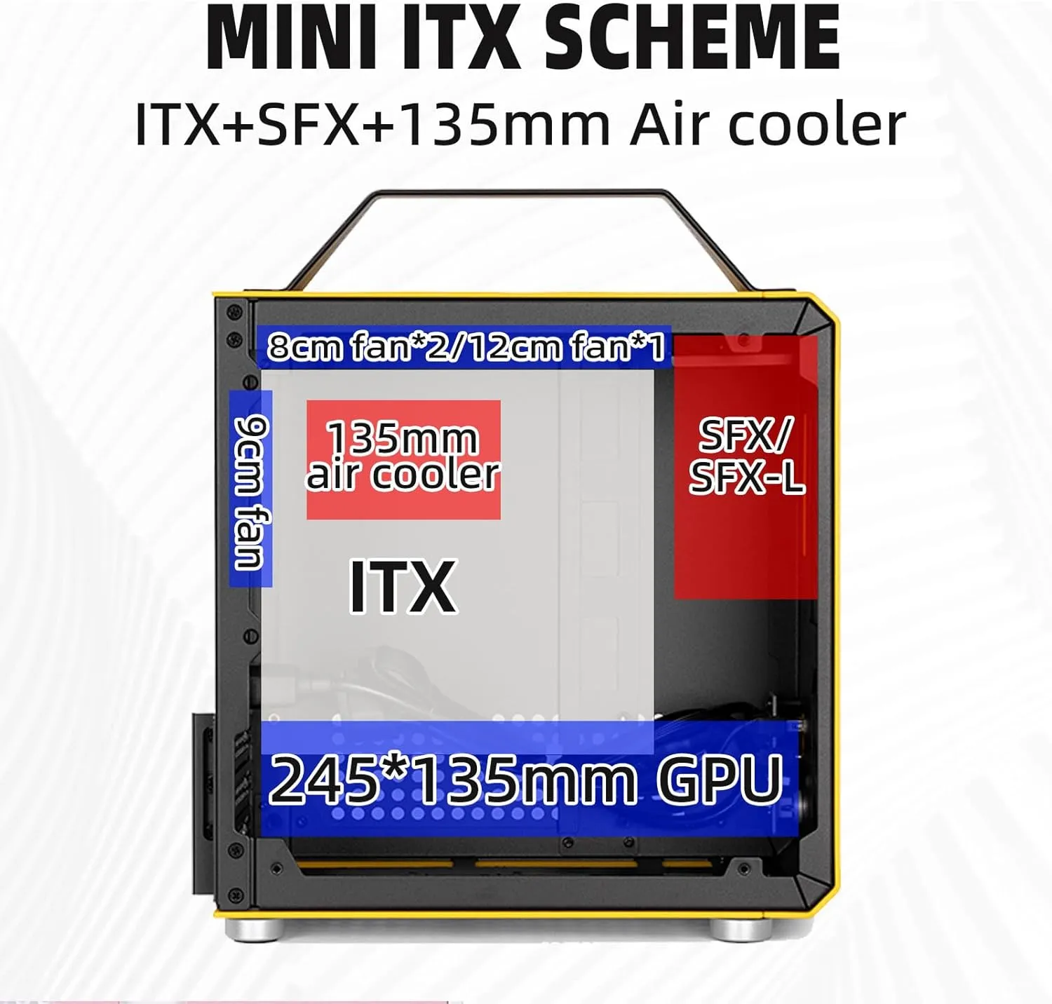 Mechanic Master Cool Cube Series C24 Mini-ITX Case/Alumium/Steel/GPU Length Within 245mm, SFX/L PSU Computer Case (Moonlight Silver Air Version)