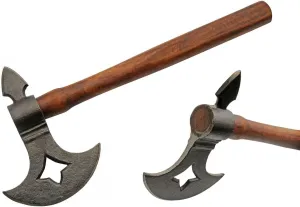 Medieval Carbon Steel Blade Wood Handle 13" Axe Hunting Knife