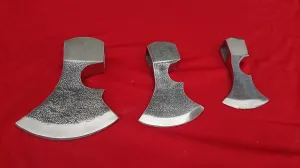 Medieval HUNTSMANS (Sets of 3 Pcs) Custom Hand Made HIGH Carbon Steel Tomahawk Viking Axe Head with Leather Sheath