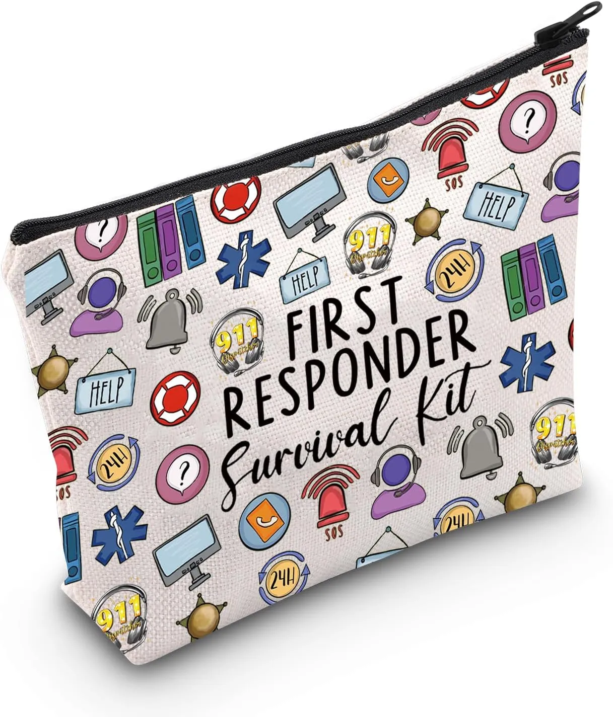 MEIKIUP 911 Dispatcher Gift 911 Dispatcher Survival Kit with Zipper for Coworker 911 Operator First Responders Thank You Gift (911 Dispatcher bag)
