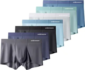 Mens Ice Silk Boxer Briefs Breathable Cool Underwear Low Rise Stretch Boxers 3 Pack