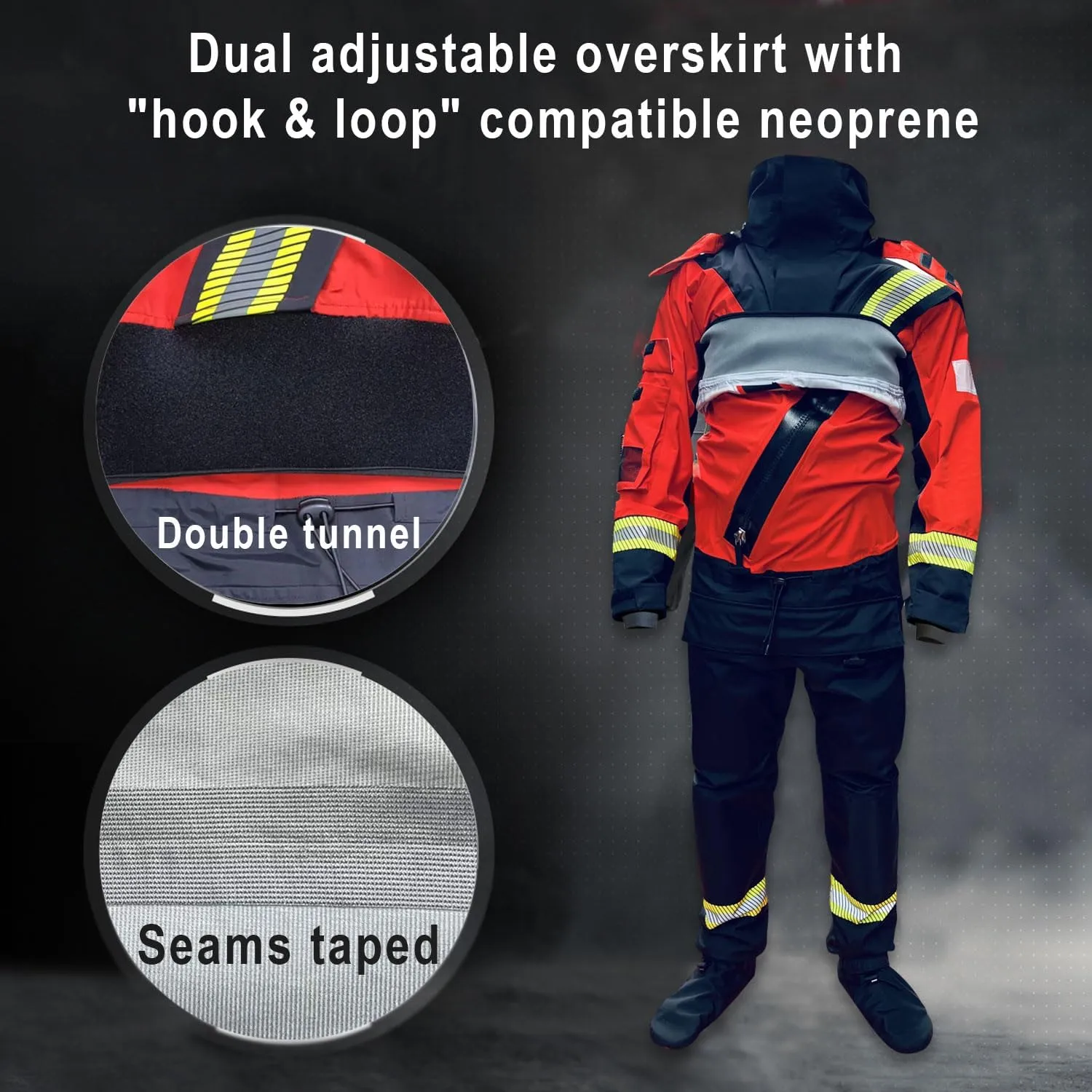 Men's Waterproof Kayak Drysuits Breathable Rescue Survival Dry Suit