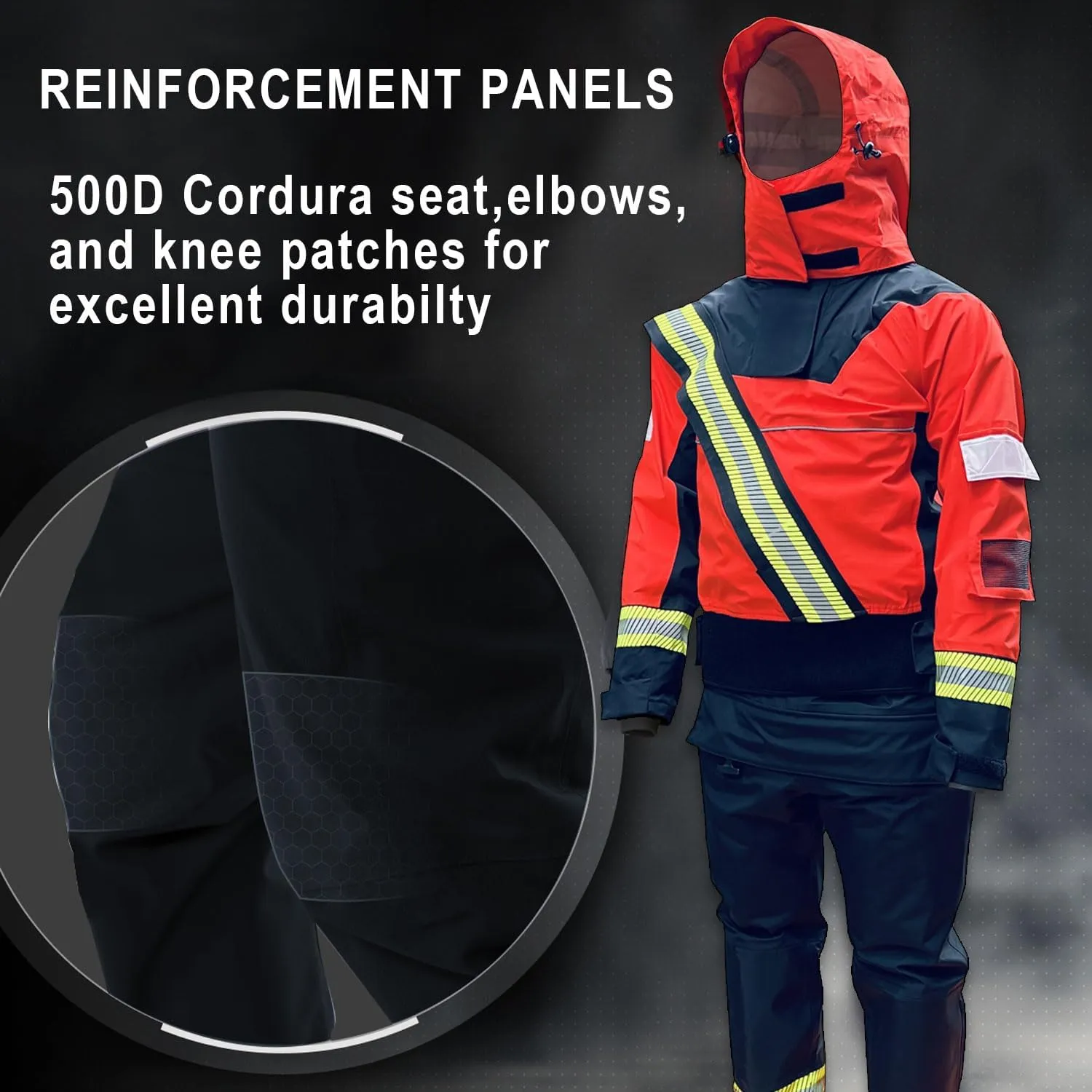 Men's Waterproof Kayak Drysuits Breathable Rescue Survival Dry Suit