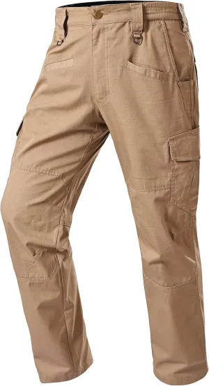 Mens Work Pants Cargo Tactical Construction Ripstop Waterproof Lightweight Outdoor Hiking Pants with Pockets