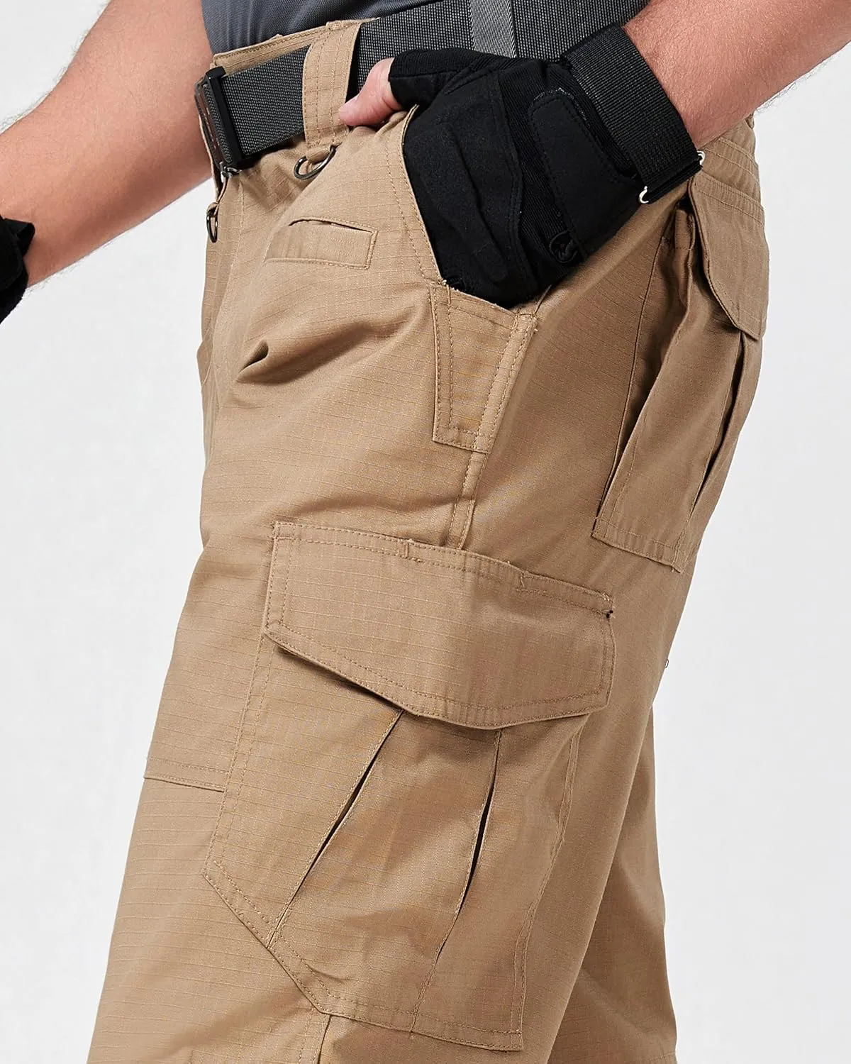 Mens Work Pants Cargo Tactical Construction Ripstop Waterproof Lightweight Outdoor Hiking Pants with Pockets