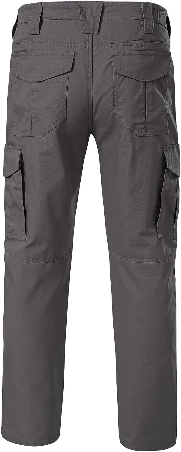 Mens Work Pants Cargo Tactical Construction Ripstop Waterproof Lightweight Outdoor Hiking Pants with Pockets