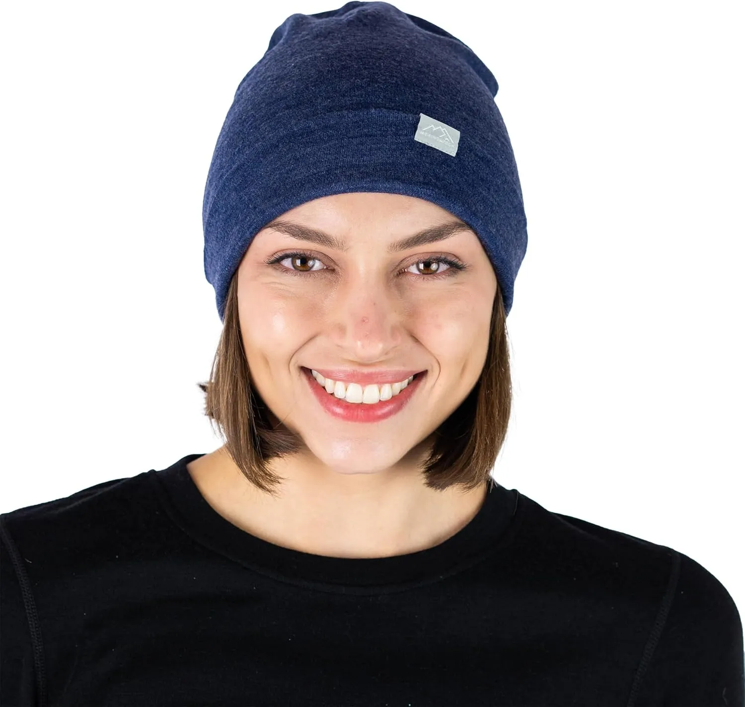 Merino Wool Beanie Men and Women – Cuff Merino Wool Hats for Men and Women - Unisex Adult Beanie Hat and Socks