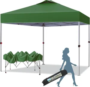 MFSTUDIO 10x10 Pop Up Canopy Tent, Gazebo Shelter Sun Shade Canopies Waterproof Patio Portable Popup Screened Tents for Beach,Parties,Camping,Green
