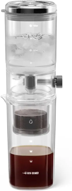 MHW-3BOMBER Drip Cold Brew Coffee Maker, Cold Brew Pitcher, Smooth Brew Quality Ice Coffee Maker with Uniform Speed Dripping, Cold Coffee Dripper ID6135-OS