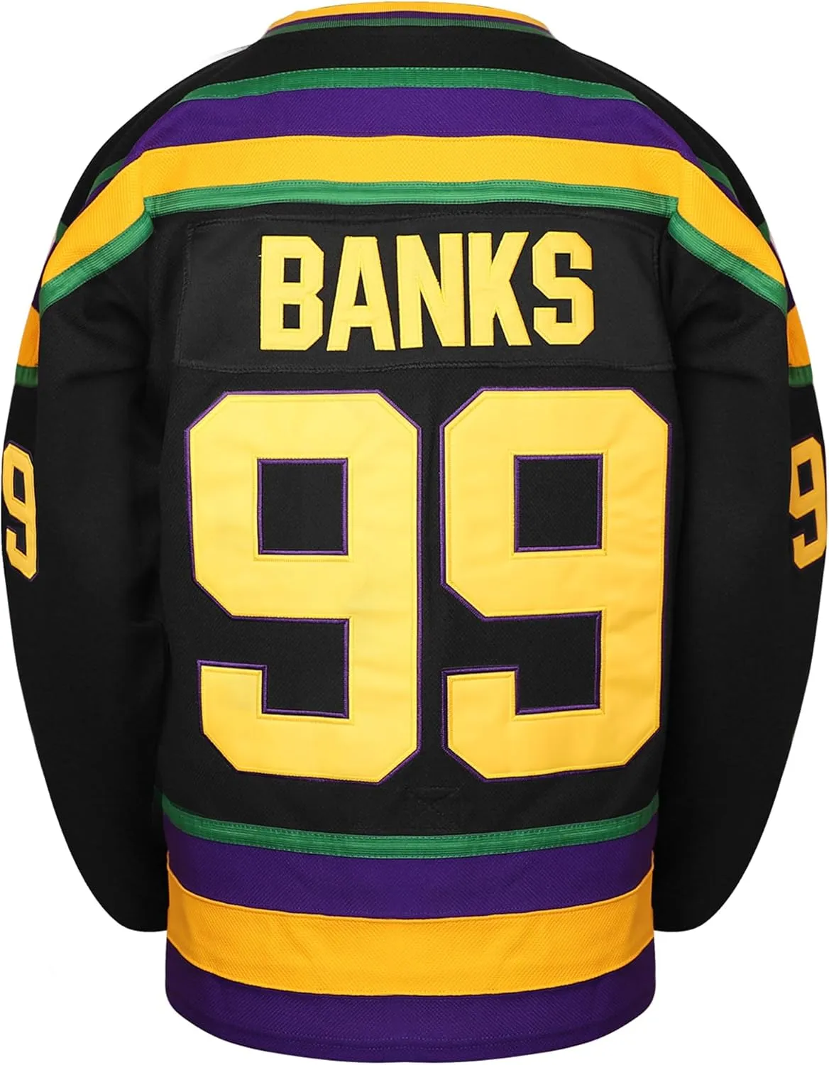 Mighty Ducks Jersey #96 Charlie Conway #99 Adam Banks #33 Greg Goldberg #66 Gordon Bombay Movie Hockey Jersey White Green
