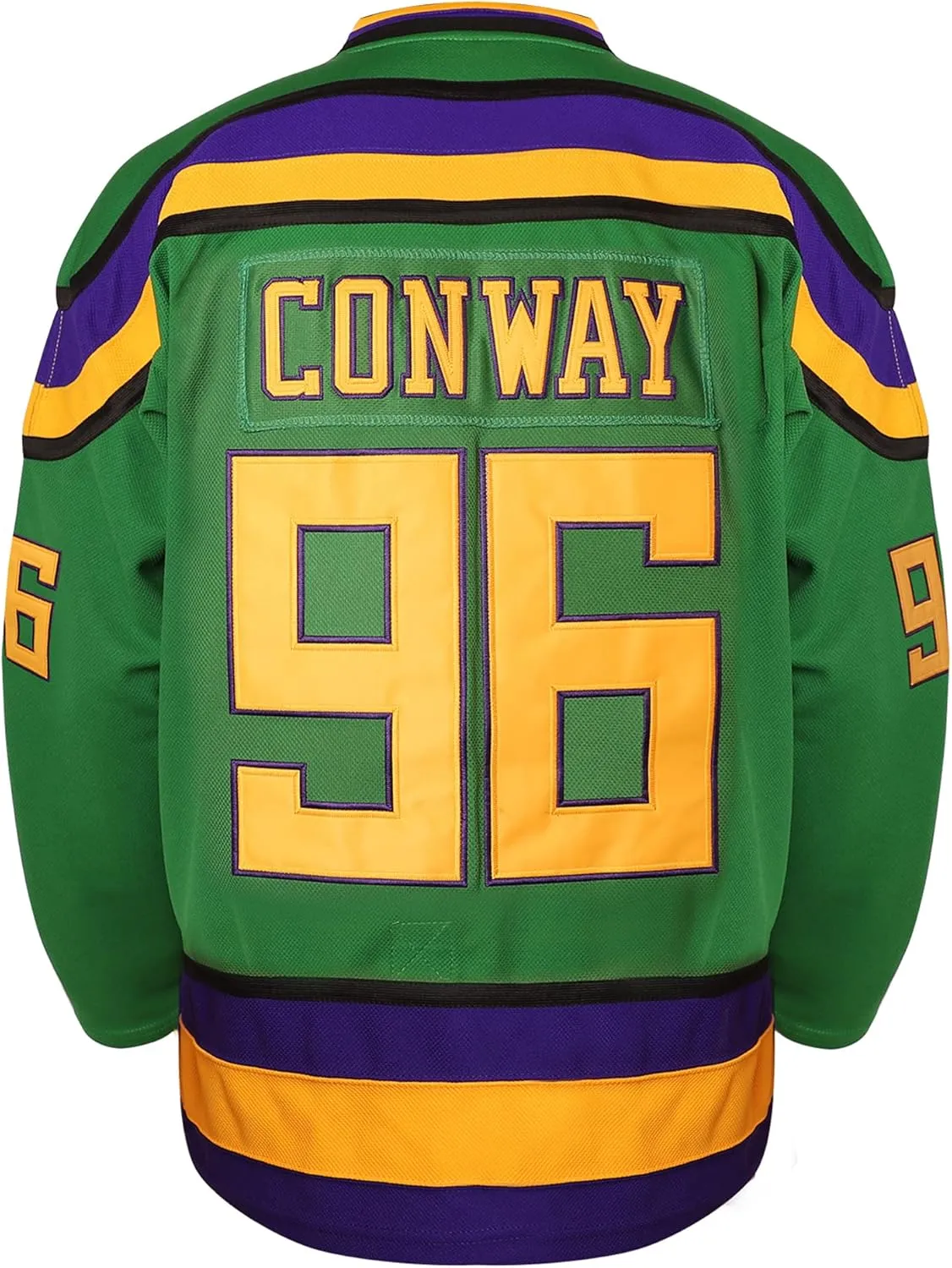 Mighty Ducks Jersey #96 Charlie Conway #99 Adam Banks #33 Greg Goldberg #66 Gordon Bombay Movie Hockey Jersey White Green