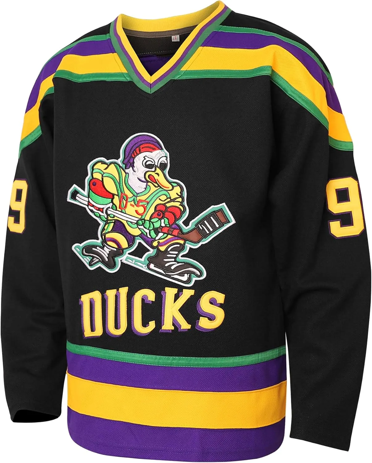 Mighty Ducks Jersey #96 Charlie Conway #99 Adam Banks #33 Greg Goldberg #66 Gordon Bombay Movie Hockey Jersey White Green