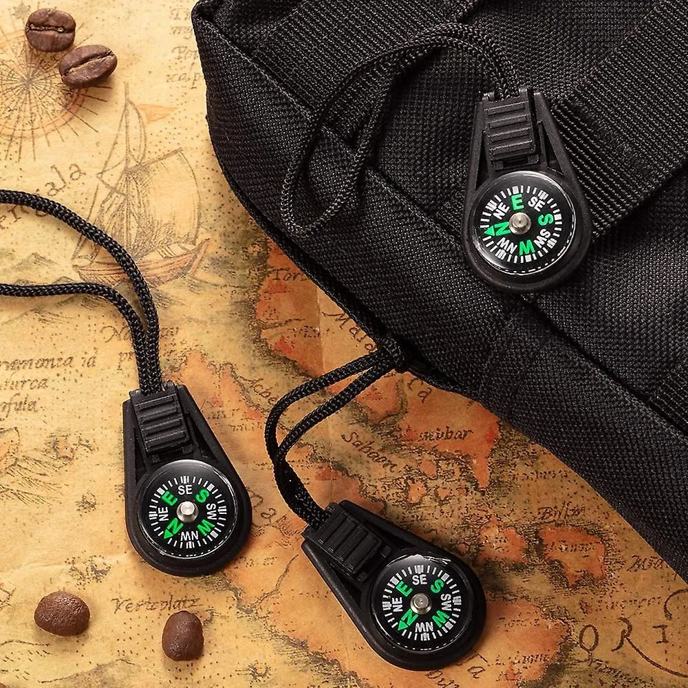 Mini Survival Compass Pack Of 10 - Outdoor Camping Hiking Pocket