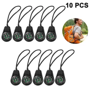 Mini Survival Compass Pack Of 10 - Outdoor Camping Hiking Pocket