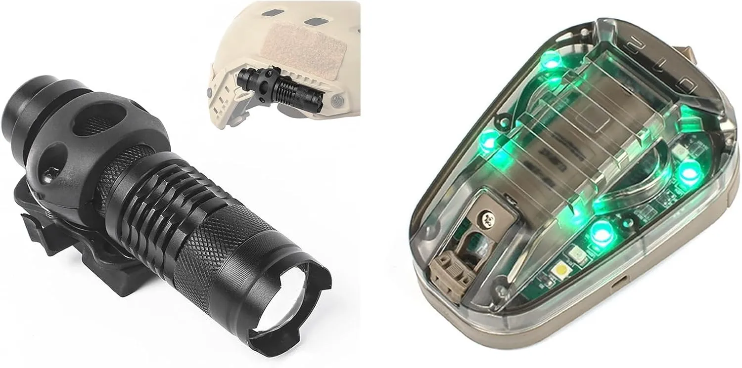 Mini Zoomable Tactical Flashlight   Survival Signal Light 4 Modes with Green Light   White LED   IR Constant/Strobe