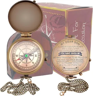 Mom to Son Compass – to My Son Love Mom – Brother Gift/Dad to Son - Graduation Day Gifts