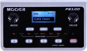 MOOER PE100 Portable Desk Top Guitar Multi Effects with 198 presets, 36 effects, Drum Machine, Metronome, Tap Tempo, Aux In Headphone