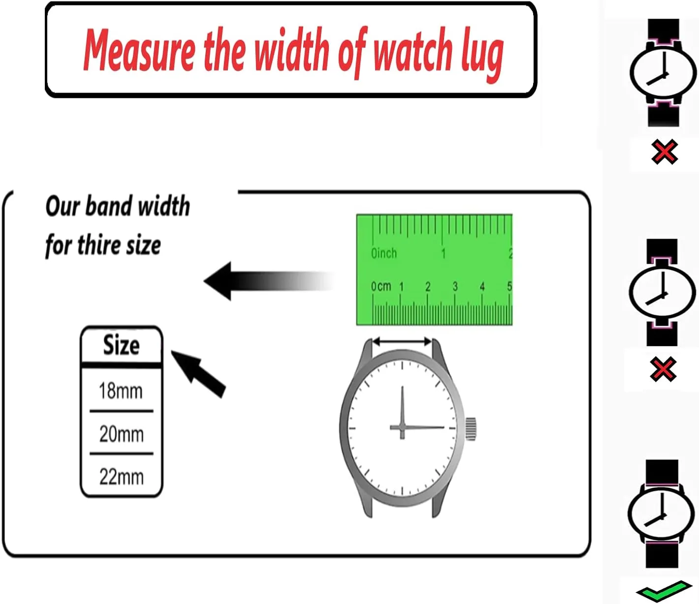 MORAN Stainless Steel Watch Band Quick Release Replacement Metal Strap 18mm 20mm 22mm Men Women, Silver Folding Clasp