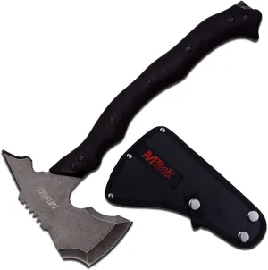 MTech USA MT-AXE13SW Camping Axe, Stonewashed Black Stainless Steel, Nylon Fiber Handle, 14.5-Inch Overall