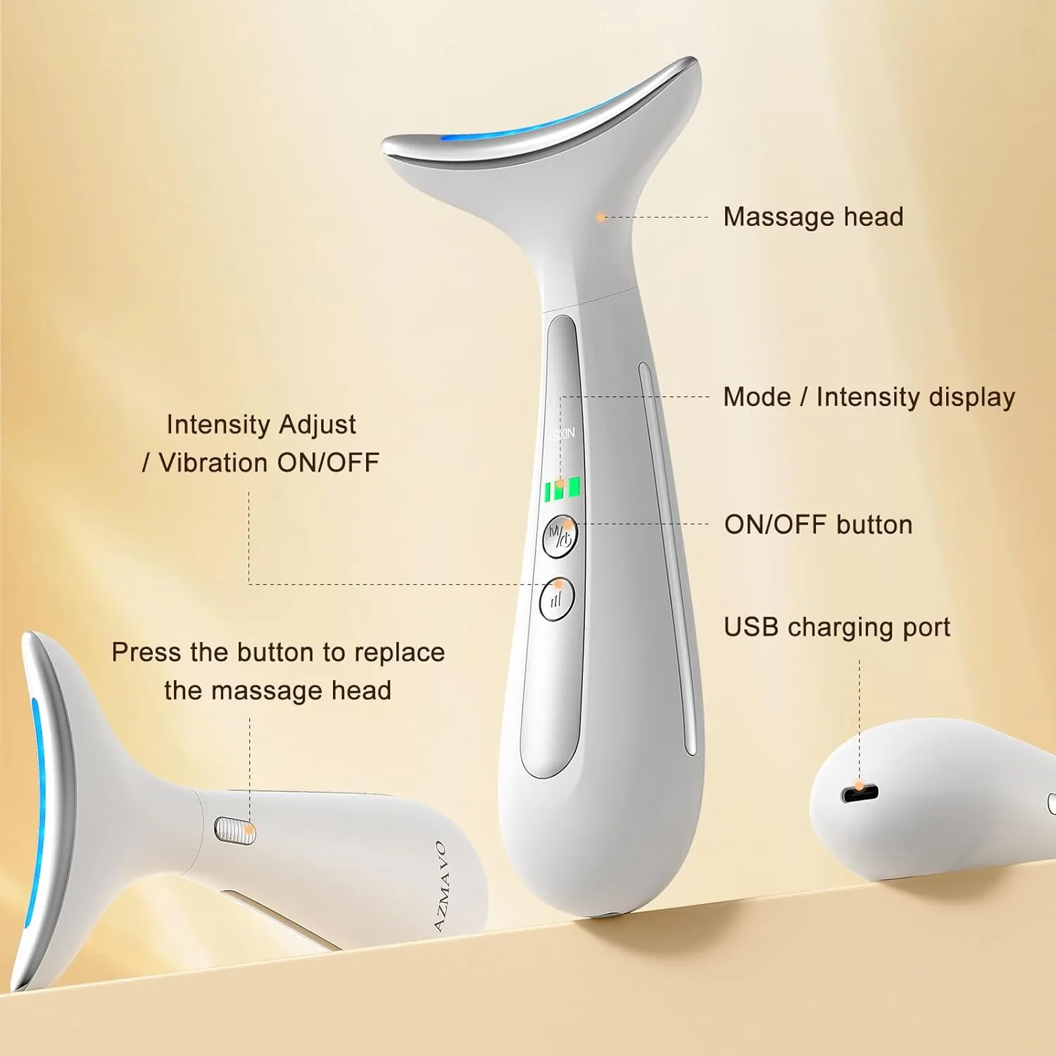 Multi-Functional Beauty Device - 4-in-1 Face, Neck, Eye & Body Massager | Red Light Therapy | Skin Lifting & Firming | Wrinkle & Dark Circle Reducer | Portable Face Sculpting Tool