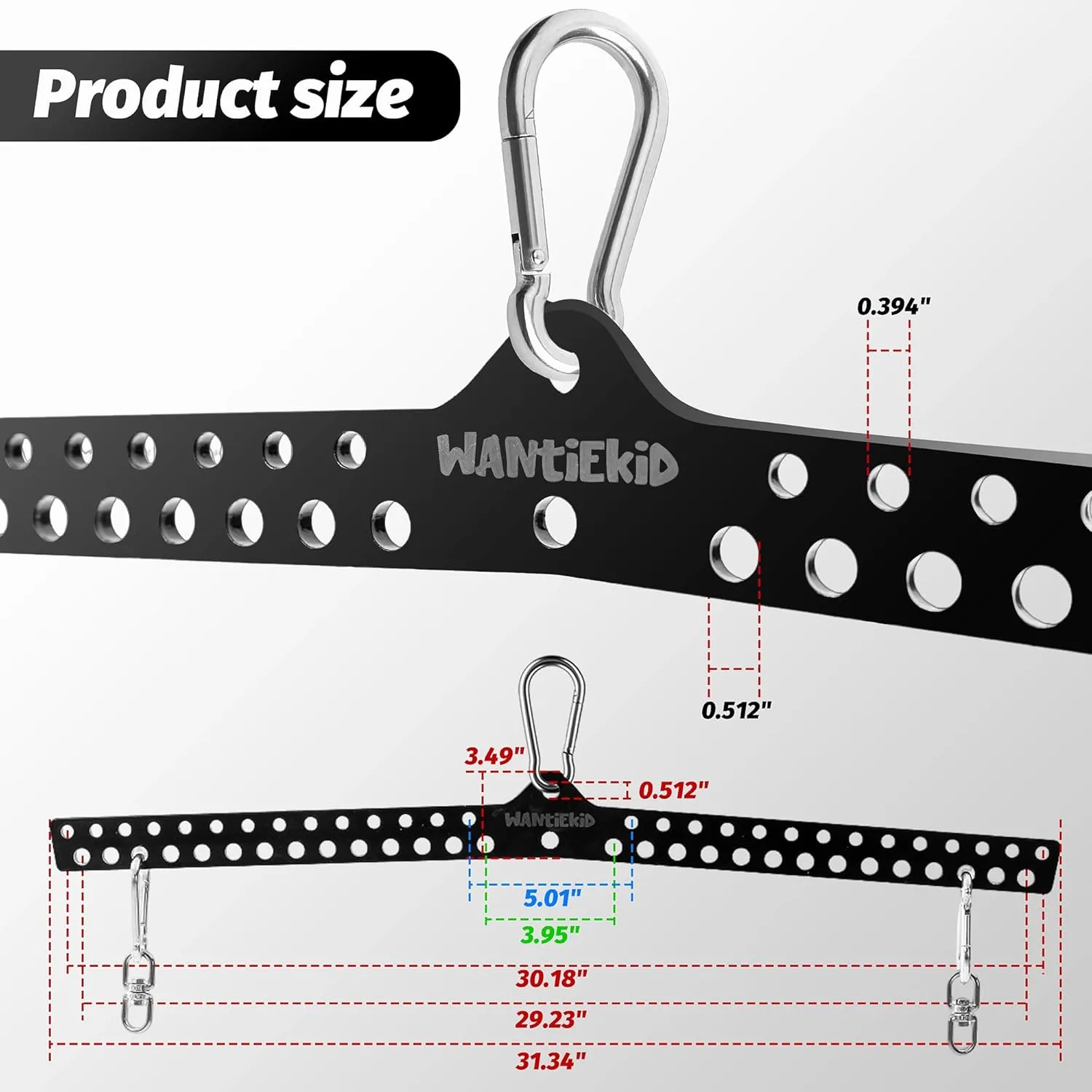 Multi-Grip LAT Pull Down Bar Hardened Powder-Coated Finish, 360° Rotating Stainless Steel Adapter, Neutral & Wide Grip Spreader Bar for Pulley System Gym & Cable Machines