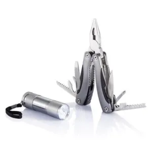 MULTI TOOL AND TORCH SET in Grey
