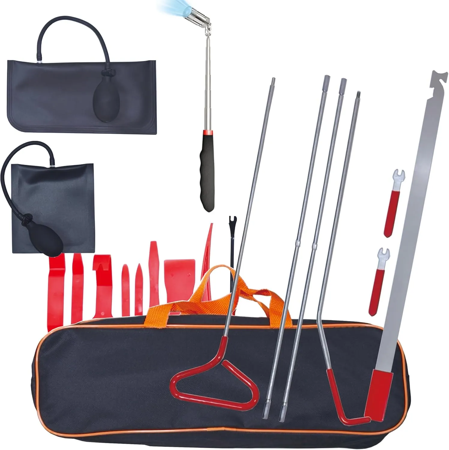 Multifunctional Car Tool Sets 67 Inch Long Reach Tool, Stainless Steel Repair Tools with Carrying Bag