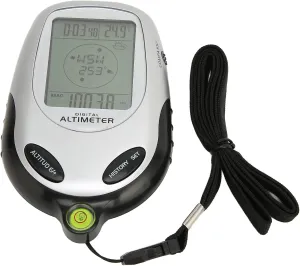 Multifunctional Digital LCD Altimeter Compass Barometer with Blue Backlight, Design for Outdoor Use, Full Screen Display of Bearing Direction Clock Temperature