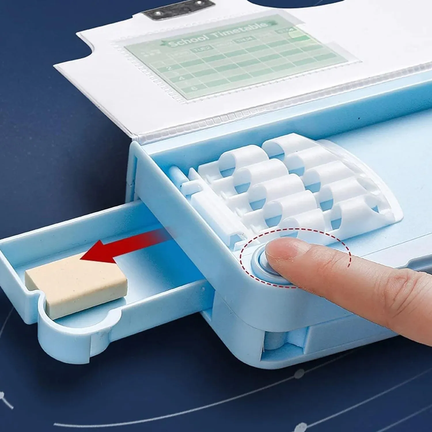 Multifunctional Space Theme Pencil Box for Kids (Magnetic, Pop-Up)