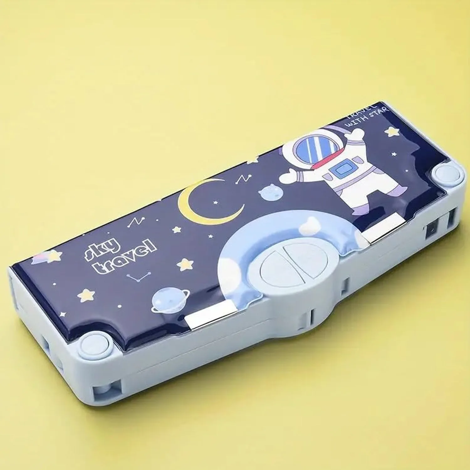 Multifunctional Space Theme Pencil Box for Kids (Magnetic, Pop-Up)