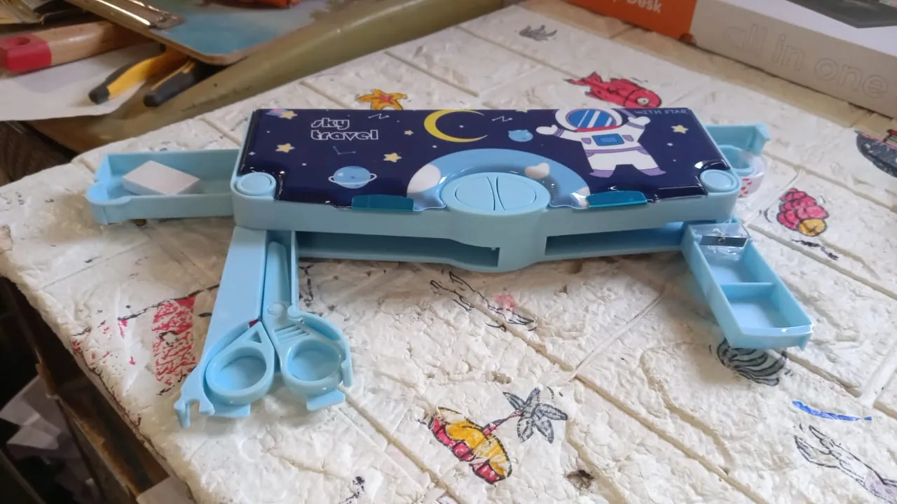 Multifunctional Space Theme Pencil Box for Kids (Magnetic, Pop-Up)