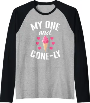 My one and Conely funny Ice Cream Raglan Baseball Tee