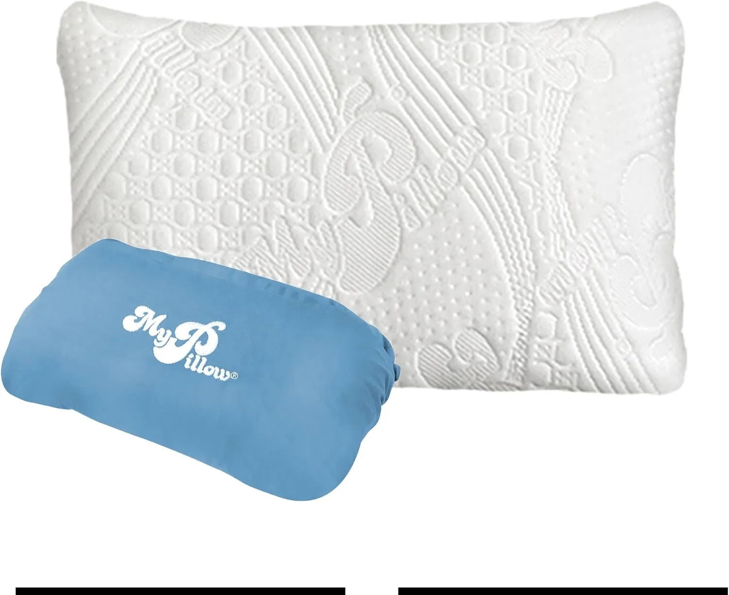 MyPillow Multi-Use Travel Pillow Compact Pillow for On-The-Go Comfort and Sleeping, Portable, Compact, Washable Pillow for Adult and Kids Neck Support [Celestial Blue]