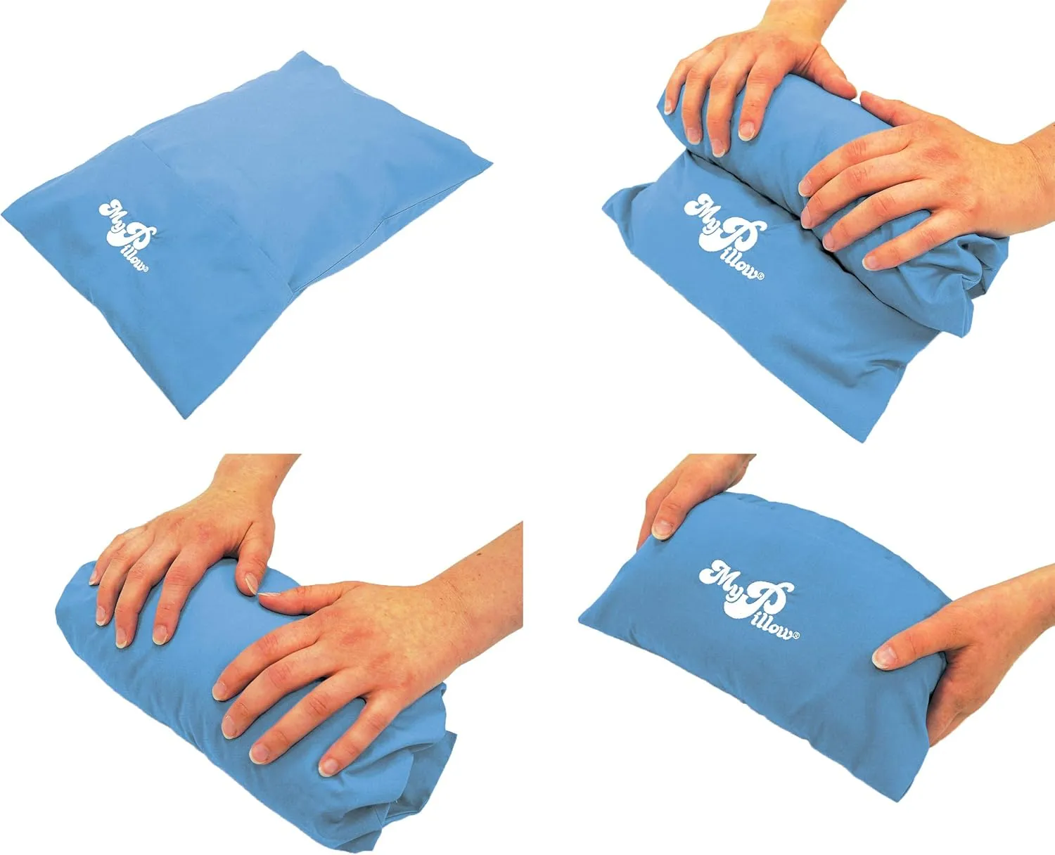 MyPillow Multi-Use Travel Pillow Compact Pillow for On-The-Go Comfort and Sleeping, Portable, Compact, Washable Pillow for Adult and Kids Neck Support [Celestial Blue]