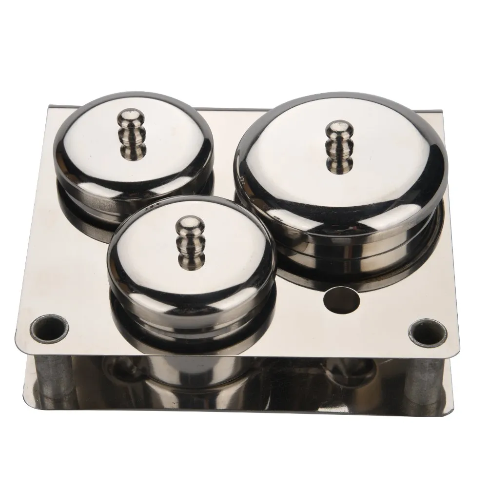 Nail Art Powder Liquid Storage Box, 3Pcs Stainless Steel Nail Art Mini Powder & Liquid Cans Set Powder Cup Storage Case Cosmetic Containers With Nail Brush Holder Compact Manicure Tools
