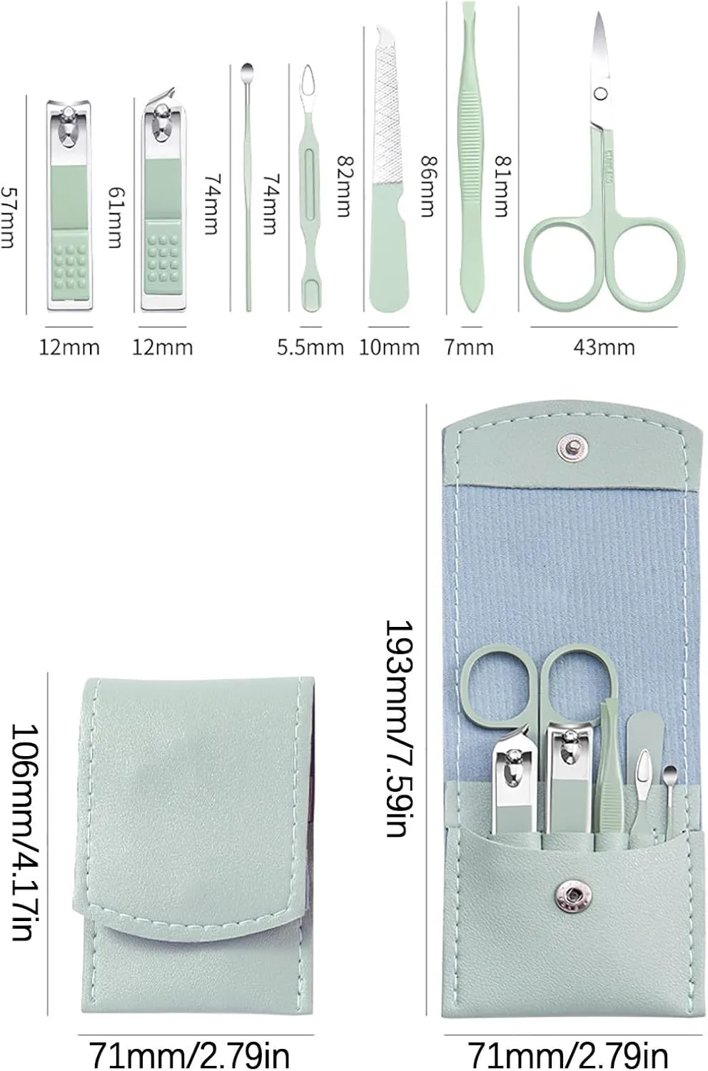 Nail Care Kit - 7Pcs Nail Clipper Kit Stainless Steel Nail Clipper Set Complete Set of Nail Clippers Nail Clippers 7 Piece Set of Manicure Tools Suitable for Both Men and Women