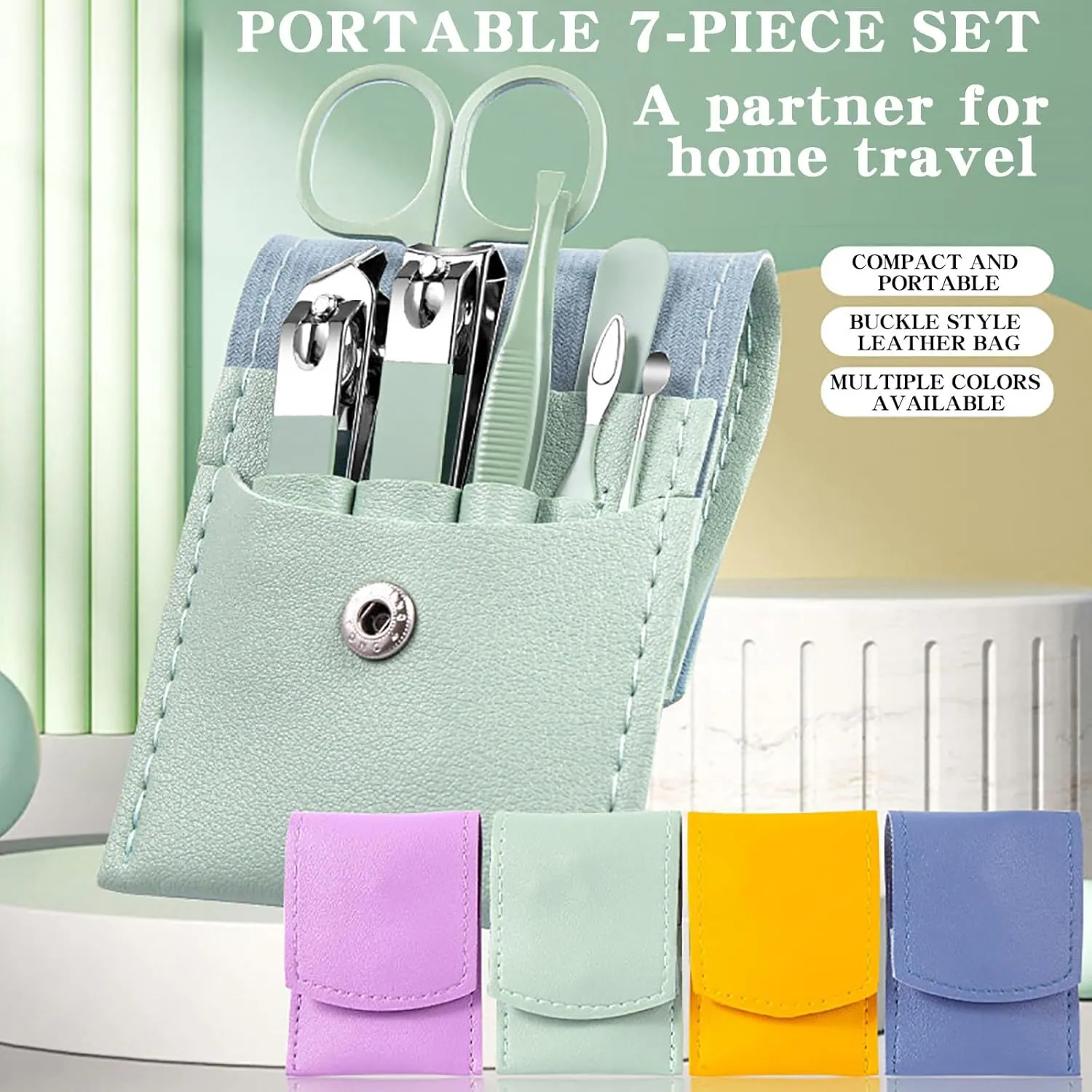 Nail Care Kit - 7Pcs Nail Clipper Kit Stainless Steel Nail Clipper Set Complete Set of Nail Clippers Nail Clippers 7 Piece Set of Manicure Tools Suitable for Both Men and Women