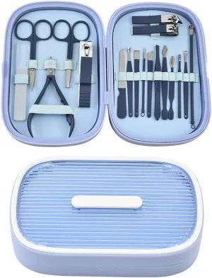 Nail Clipper Set (18-PCS)Professional Nail Clipper Set – Stainless Steel Manicure Kit Including Grooming Tools, Eyebrow Tweezers, and Ear Care, with Portable Travel Case for male and female nails scis