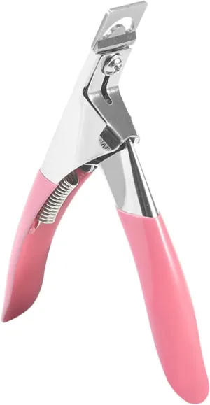Nail Clippers Tip Cutters for Acrylic False Fake Gel,Pink Nail Tip Clipper,Stainless Steel Acrylic Nails Clippers,False Nails Cutter,Professional Extension Clipper,for Nails and Tips