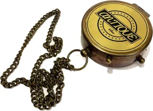 Nautical Brass Compass Handmade Working Magnetic Pocket Chain Sailor Pirate Gift
