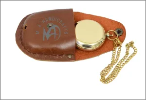 Nautical Brass Working Compass with Leather Pouch Maritime Vintage Navigation Magnetic Directional Push Button Pocket Compass Gift for Christmas, New Year, Birthday