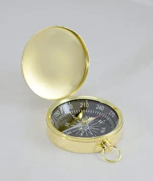 NAUTICAL COLLECTION Decorative Brass Compass with lid I A Vintage Look Magnetic Compass