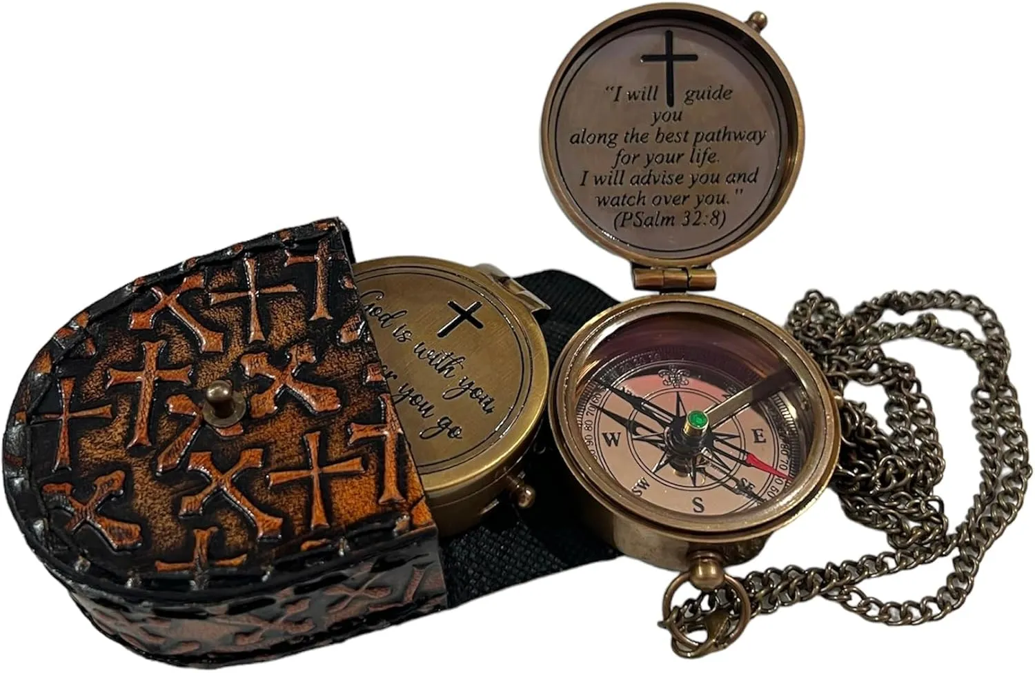 Nautical Solid Brass Directional Magnetic Compass Antique Vintage Design with Engraved Quote Ideal Gift for Adventurers & Collectors