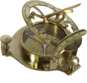 NauticalMart 4" Sundial Compass - Solid Brass Sun Dial