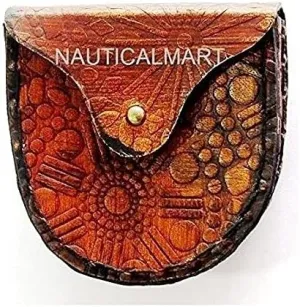 NauticalMart Vintage Embossed Magnetic Leather Case for Compass (Flower Case)