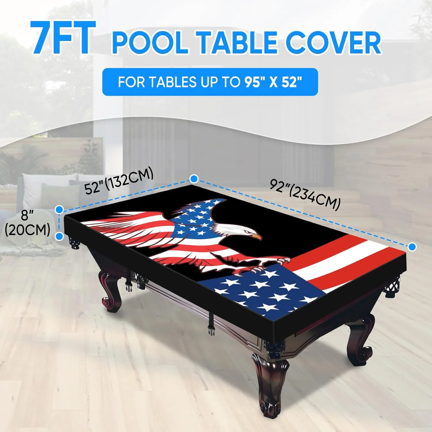 NEVERLAND Pool Table Cover Pool Table Cover 7ft - Waterproof & Dustproof - Indoor & Outdoor, Oxford Cloth Scratch-Resistant Billiard Table Covers