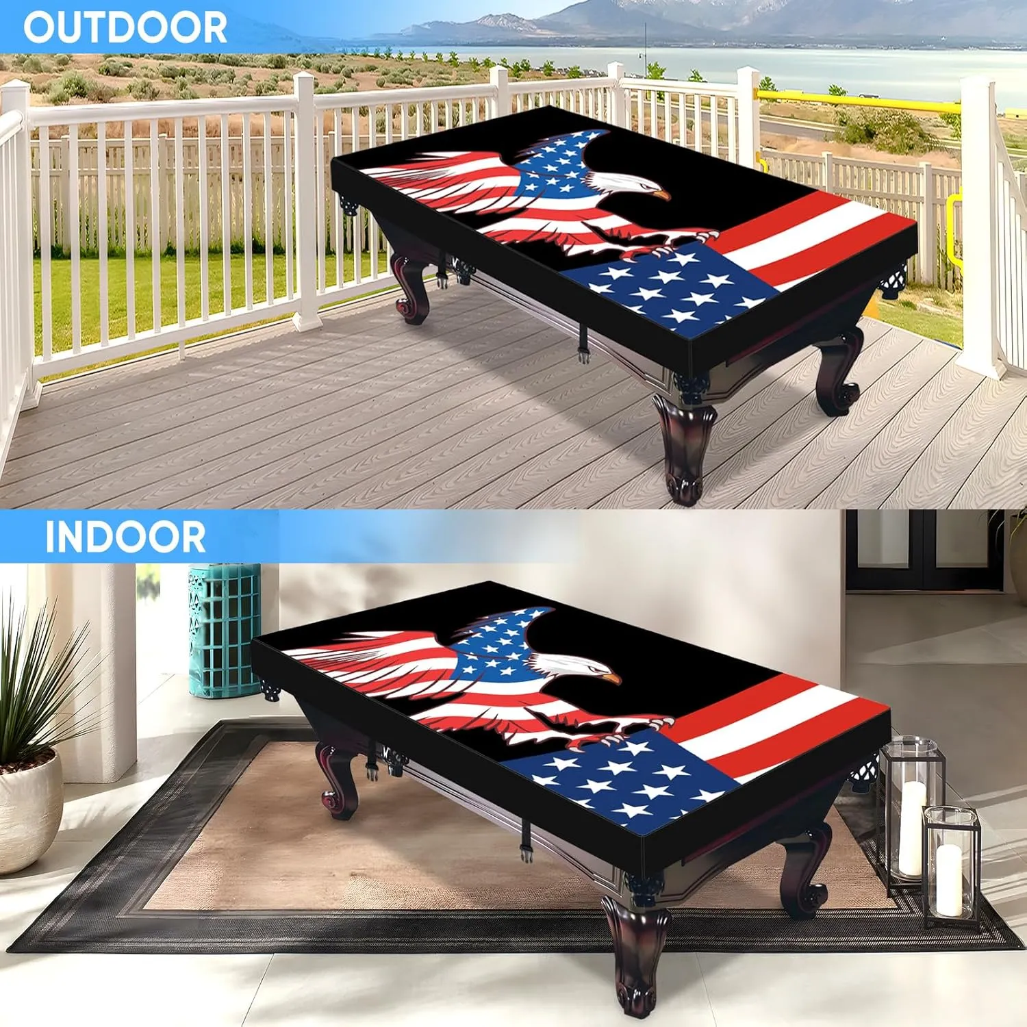 NEVERLAND Pool Table Cover Pool Table Cover 7ft - Waterproof & Dustproof - Indoor & Outdoor, Oxford Cloth Scratch-Resistant Billiard Table Covers